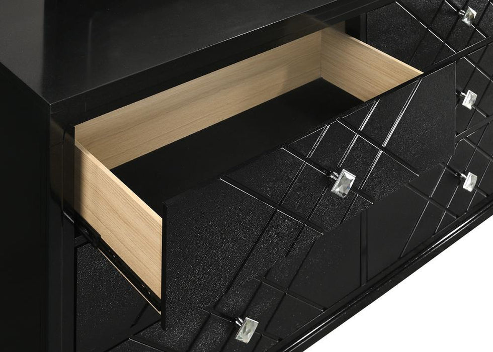 Penelope 6-drawer Dresser Black - Evans Furniture (CO)