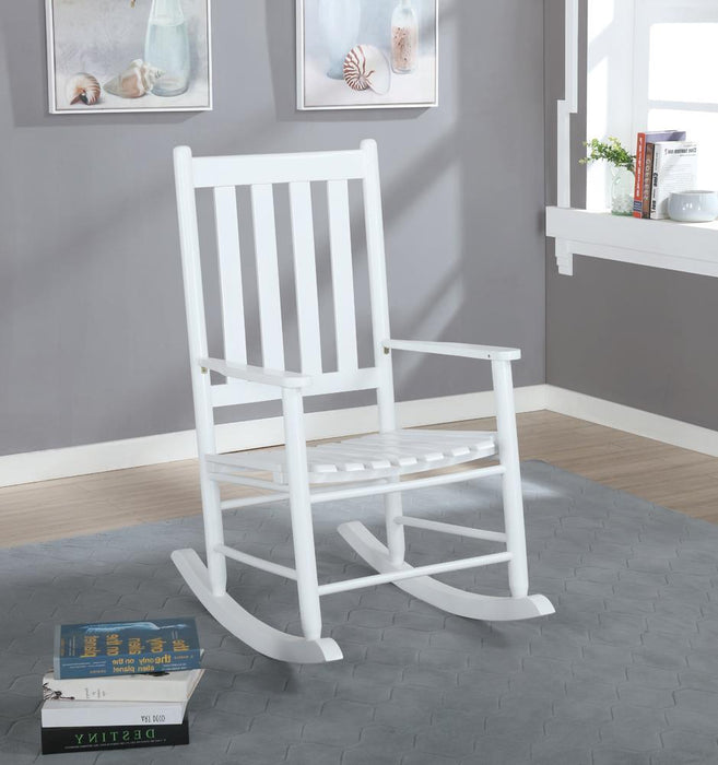 Annie Slat Back Wooden Rocking Chair White - Evans Furniture (CO)