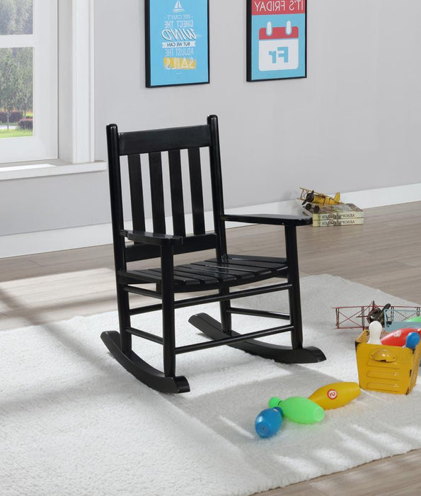 Annie Slat Back Youth Rocking Chair Black - Evans Furniture (CO)