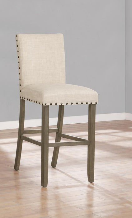 Ralland Upholstered Bar Stools with Nailhead Trim Beige (Set of 2) - Evans Furniture (CO)