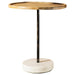 Ginevra Round Wooden Top Accent Table Natural and White - Evans Furniture (CO)