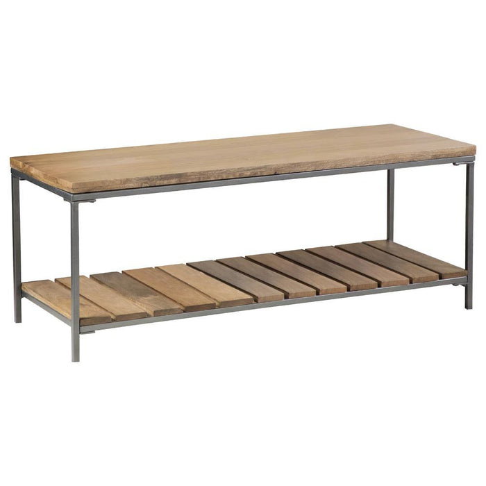 Gerbera Accent Bench with Slat Shelf Natural and Gunmetal - Evans Furniture (CO)