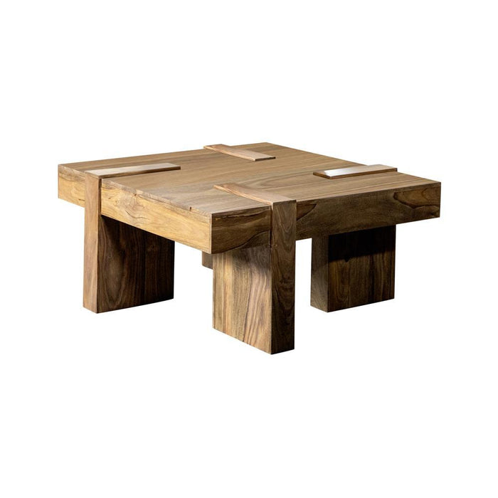 Samira Wooden Square Coffee Table Natural Sheesham - Evans Furniture (CO)