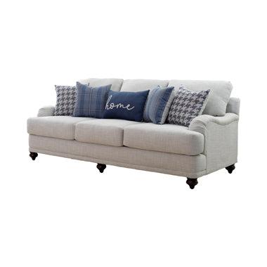 Glenn Recessed Arms Sofa Light Grey - Evans Furniture (CO)