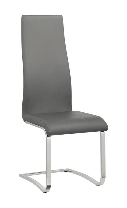 Montclair Upholstered High Back Side Chairs Grey and Chrome (Set of 4) - Evans Furniture (CO)