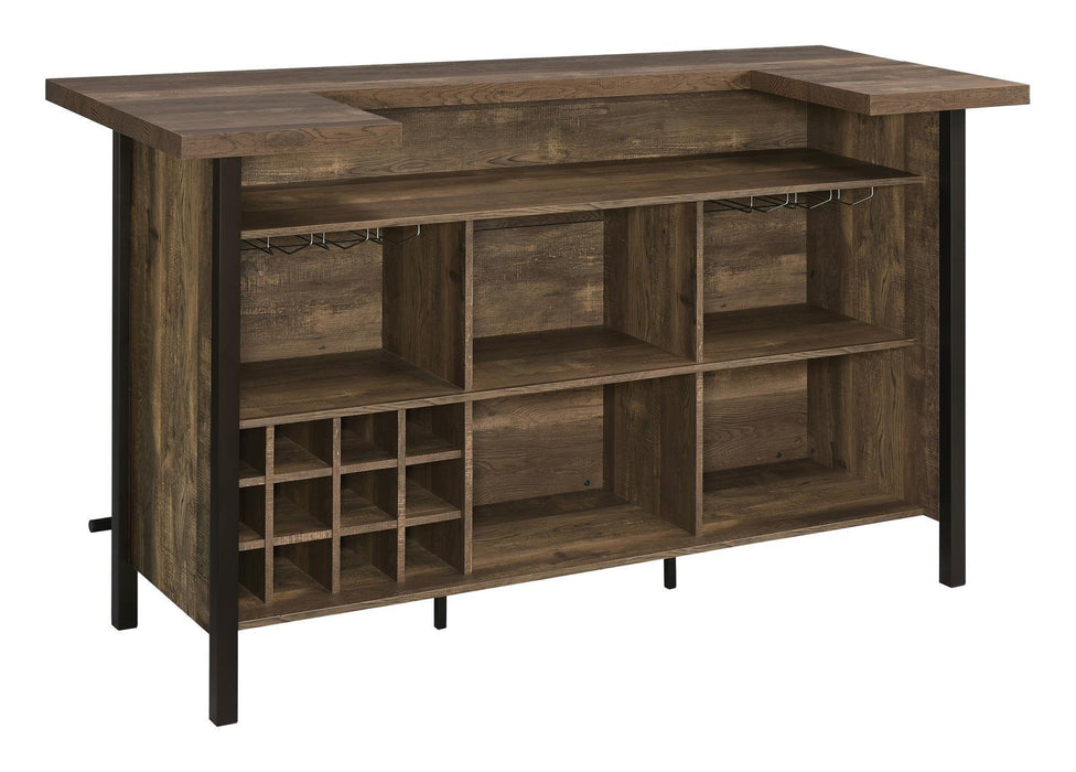 Bellemore Rectangular Storage Bar Unit Rustic Oak - Evans Furniture (CO)