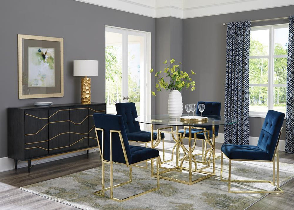 Mayette Side Chairs Dark Ink Blue (Set of 2) - Evans Furniture (CO)