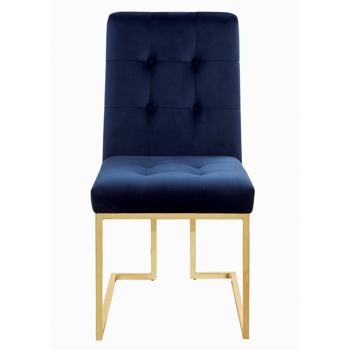 Cisco Tufted Back Side Chairs Ink Blue (Set of 2) - Evans Furniture (CO)