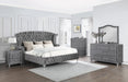 Deanna Eastern King Tufted Upholstered Bed Grey - Evans Furniture (CO)