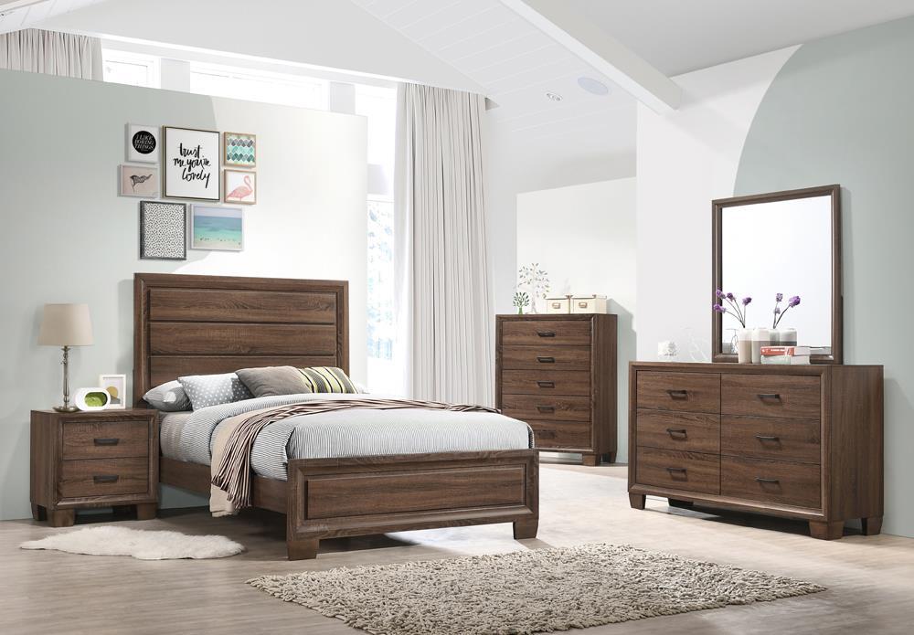 Brandon Full Panel Bed Medium Warm Brown - Evans Furniture (CO)