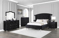 Deanna California King Tufted Upholstered Bed Black - Evans Furniture (CO)
