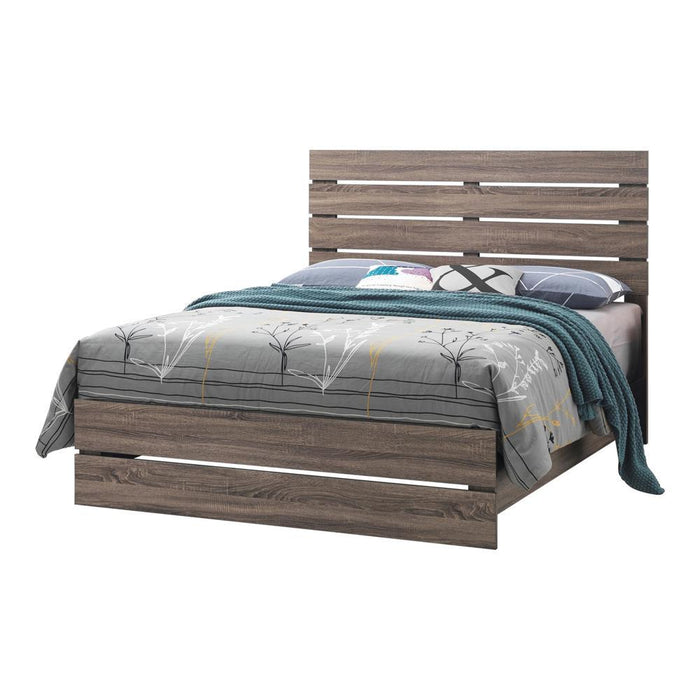 Brantford Queen Panel Bed Barrel Oak - Evans Furniture (CO)