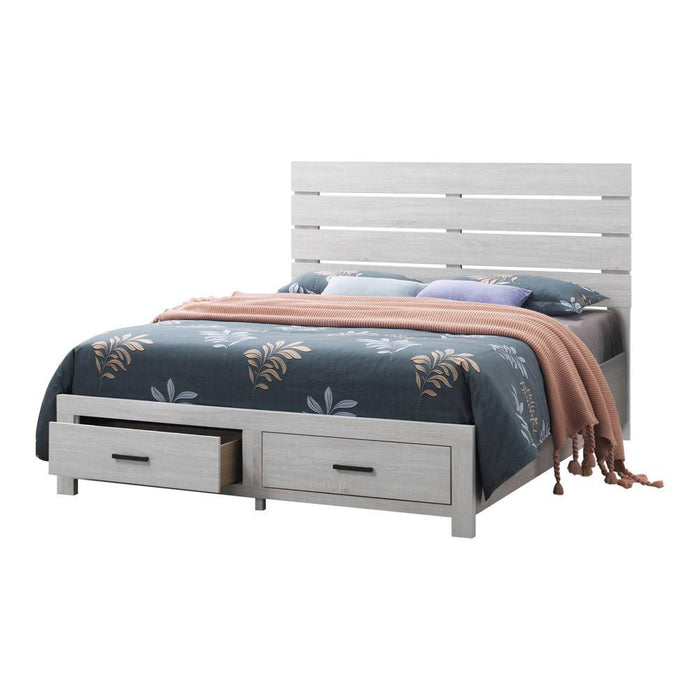 Brantford Eastern King Storage Bed Coastal White - Evans Furniture (CO)