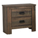 Frederick 2-drawer Nightstand Weathered Oak - Evans Furniture (CO)