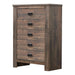 Frederick 5-drawer Chest Weathered Oak - Evans Furniture (CO)