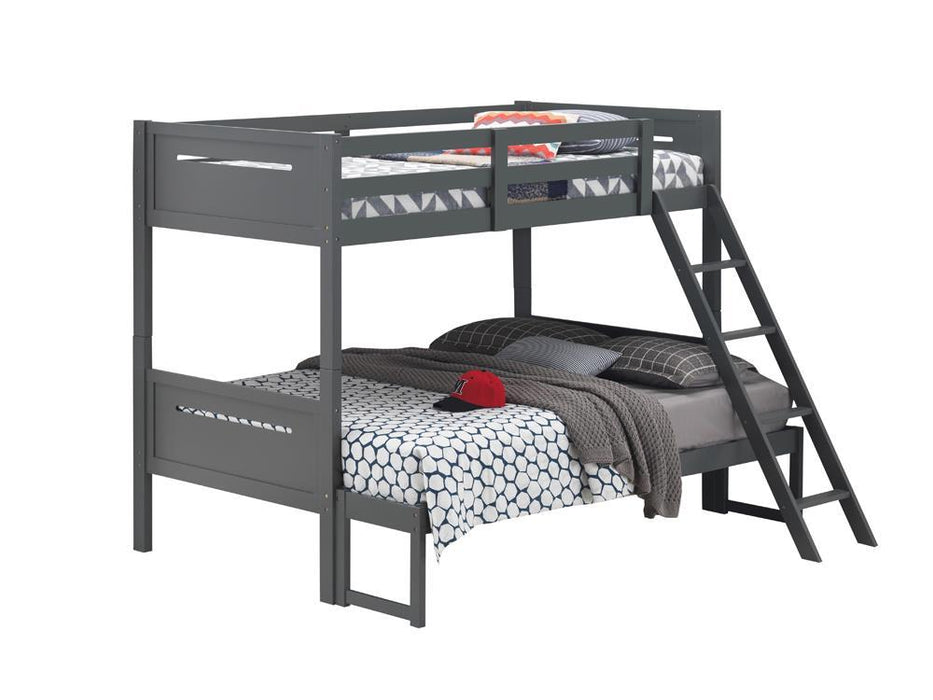 Littleton Twin Over Full Bunk Bed Grey - Evans Furniture (CO)