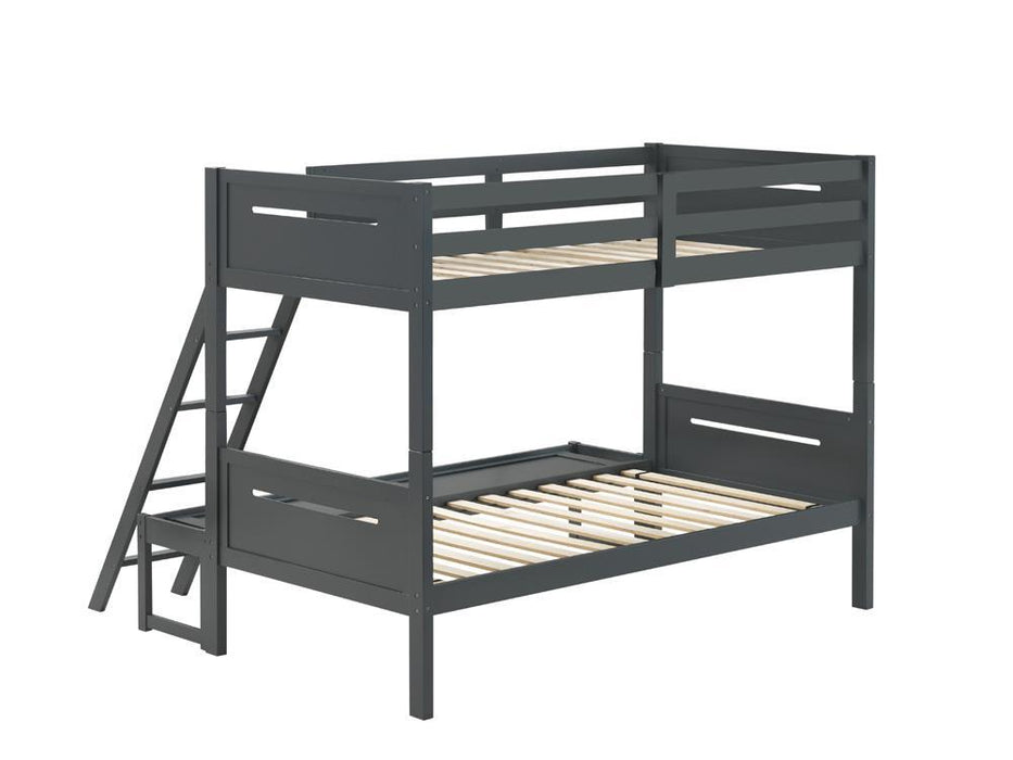 Littleton Twin Over Full Bunk Bed Grey - Evans Furniture (CO)