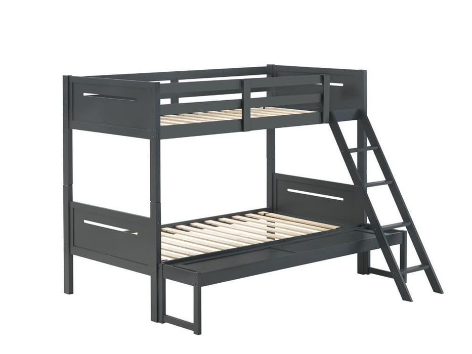 Littleton Twin Over Full Bunk Bed Grey - Evans Furniture (CO)