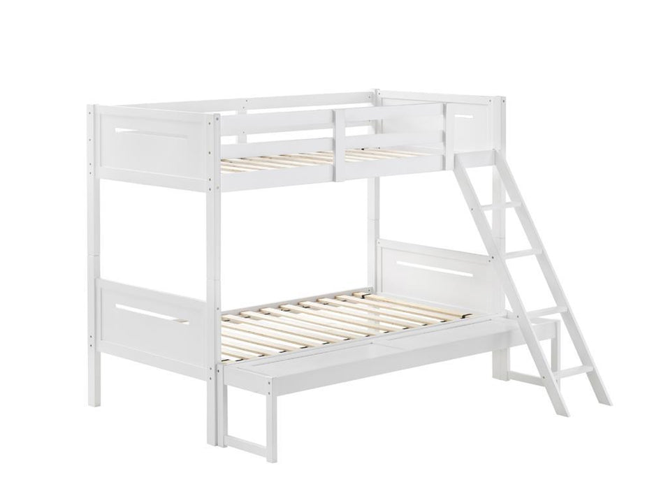 Littleton Twin Over Full Bunk Bed White - Evans Furniture (CO)