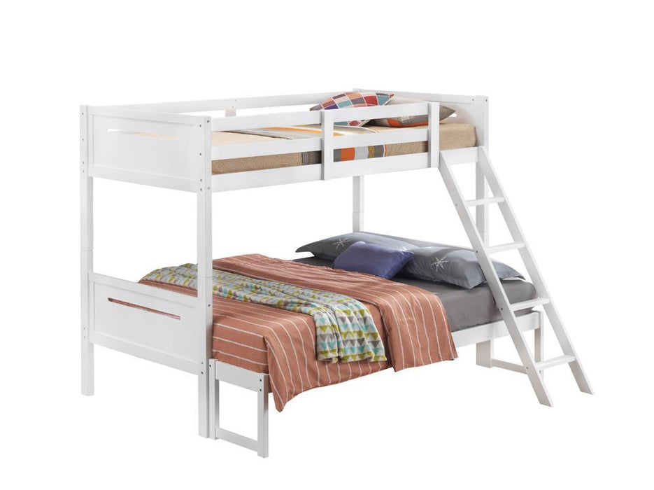 Littleton Twin Over Full Bunk Bed White - Evans Furniture (CO)