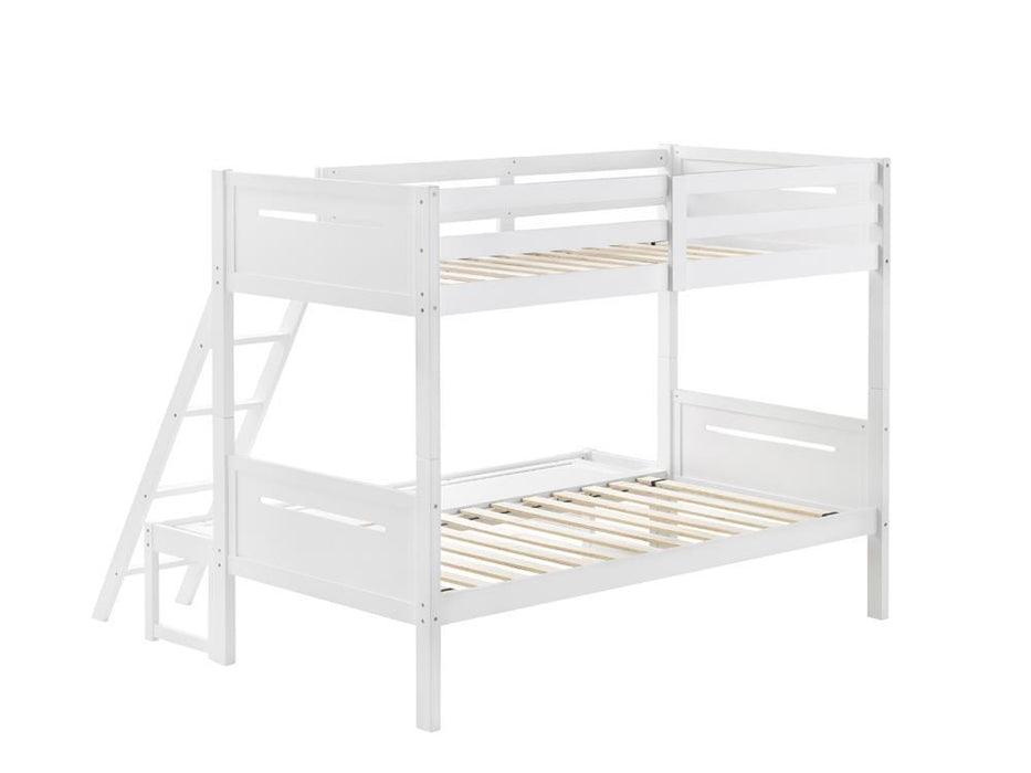 Littleton Twin Over Full Bunk Bed White - Evans Furniture (CO)