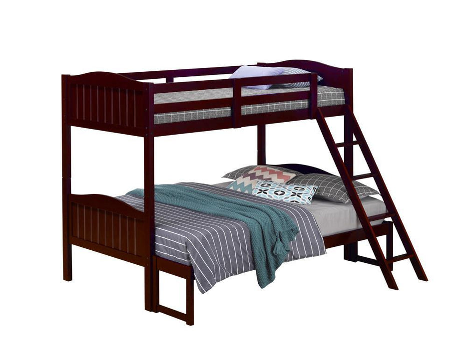 Arlo Twin Over Full Bunk Bed with Ladder Espresso - Evans Furniture (CO)