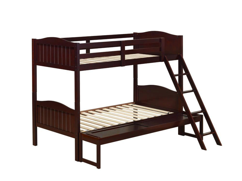 Arlo Twin Over Full Bunk Bed with Ladder Espresso - Evans Furniture (CO)