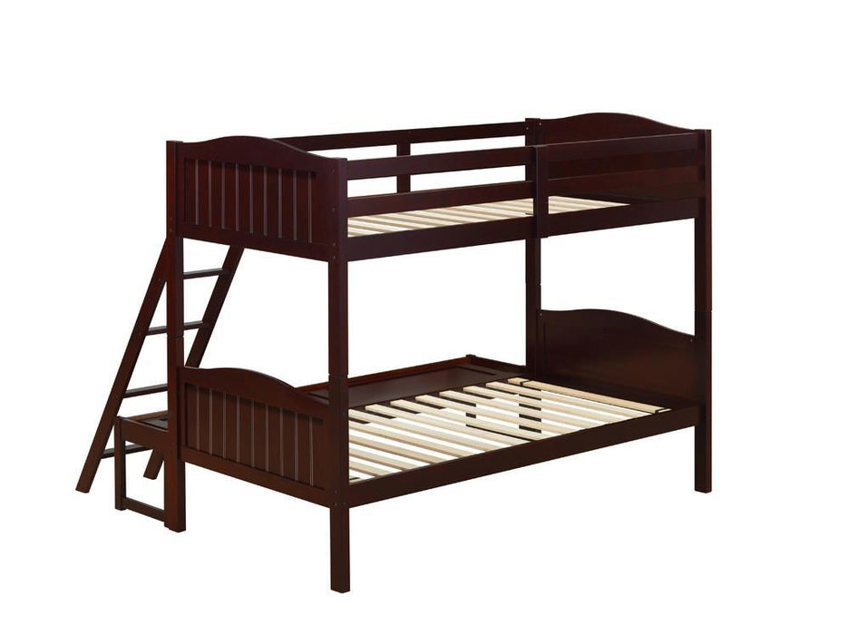 Arlo Twin Over Full Bunk Bed with Ladder Espresso - Evans Furniture (CO)