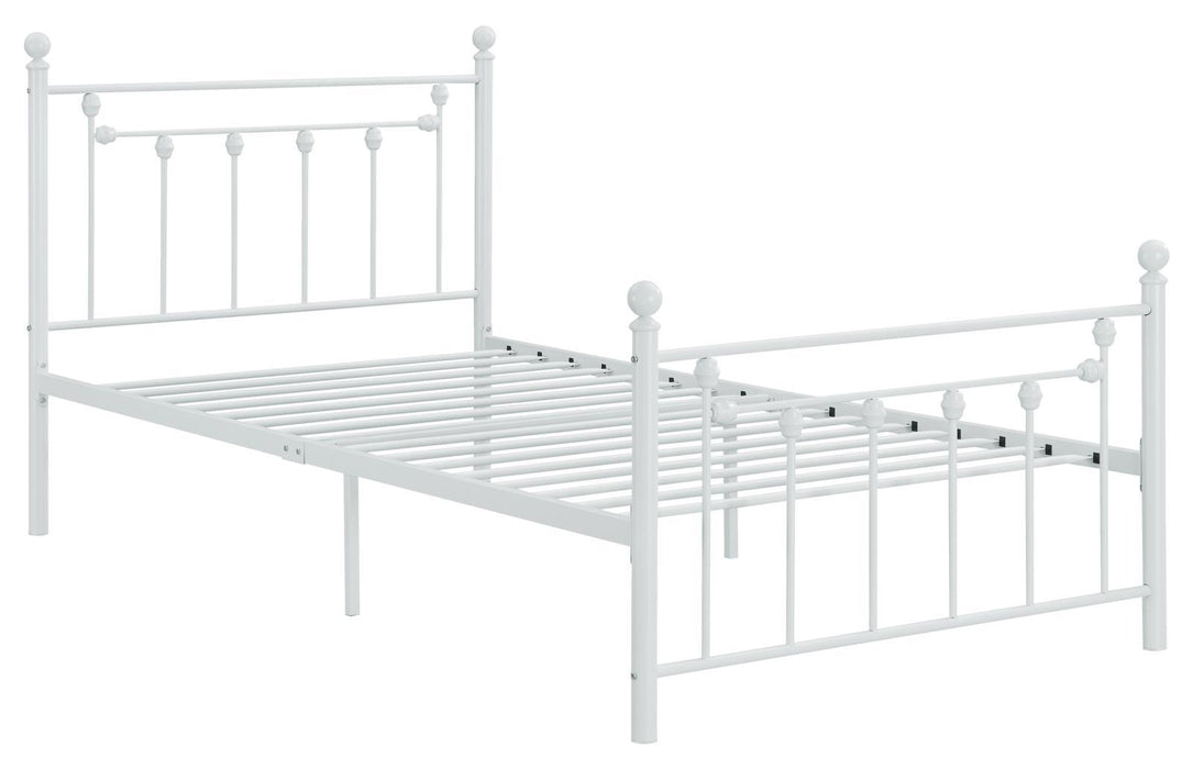 Canon Full Metal Slatted Headboard Platform Bed - White - Evans Furniture (CO)