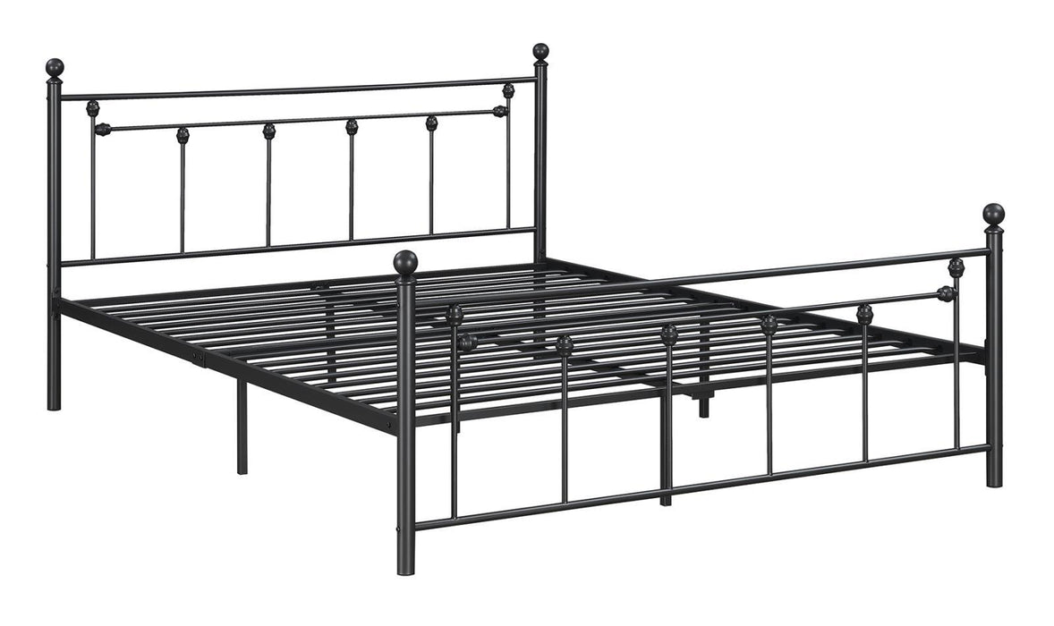 Canon Queen Metal Slatted Headboard Platform Bed - Gunmetal - Evans Furniture (CO)