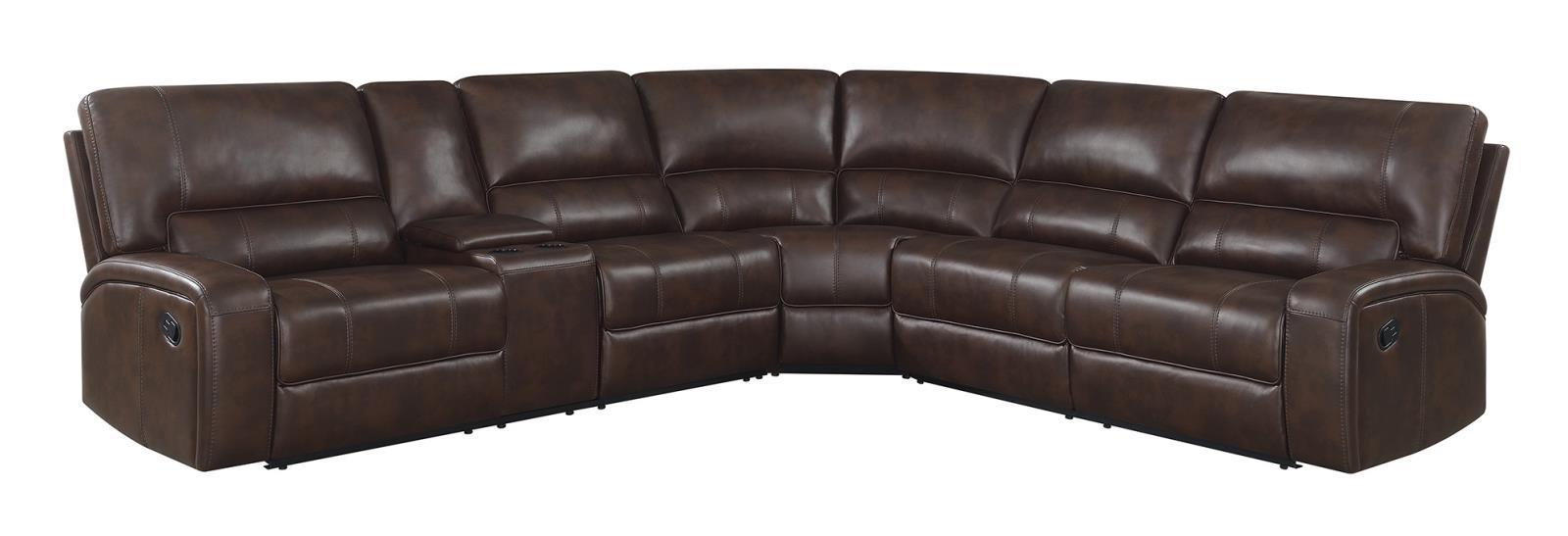 Brunson 3-piece Upholstered Motion Sectional Brown - Evans Furniture (CO)