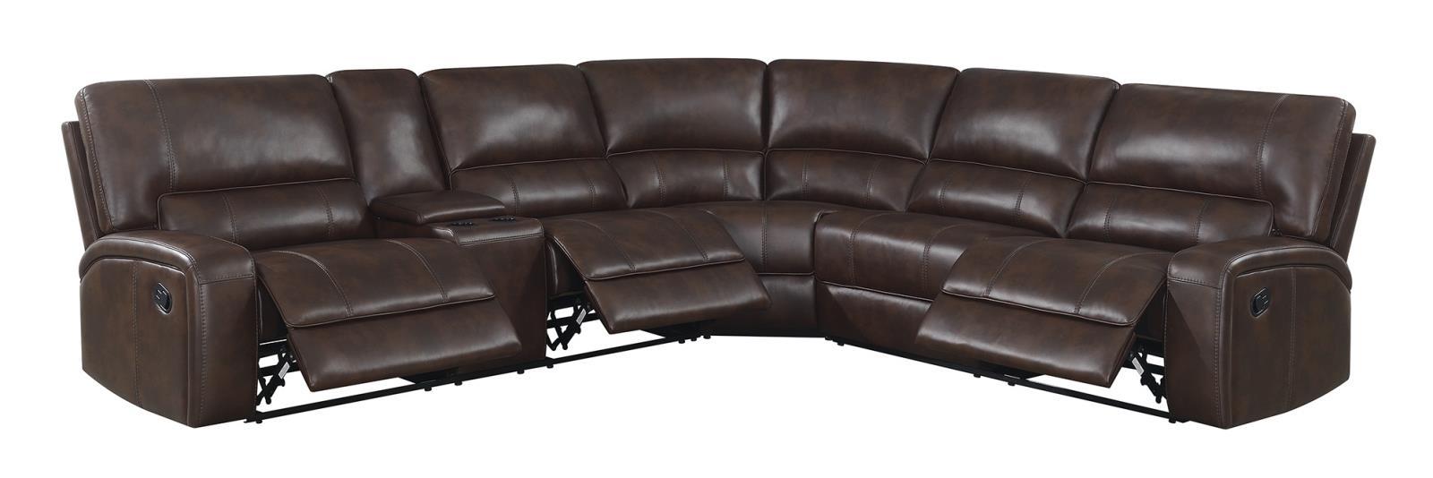 Brunson 3-piece Upholstered Motion Sectional Brown - Evans Furniture (CO)