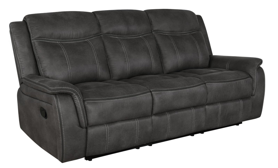 Lawrence Upholstered Tufted Back Motion Sofa - Evans Furniture (CO)