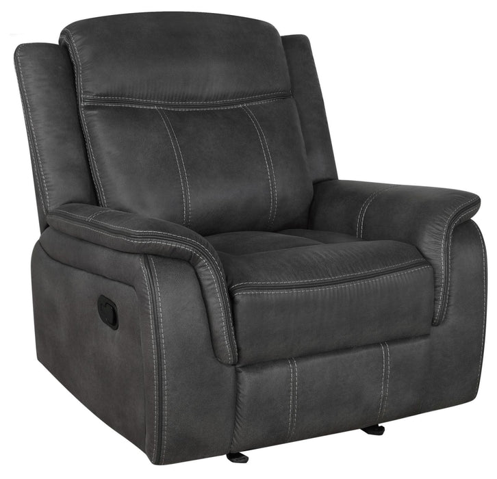 Lawrence Upholstered Tufted Back Glider Recliner - Evans Furniture (CO)