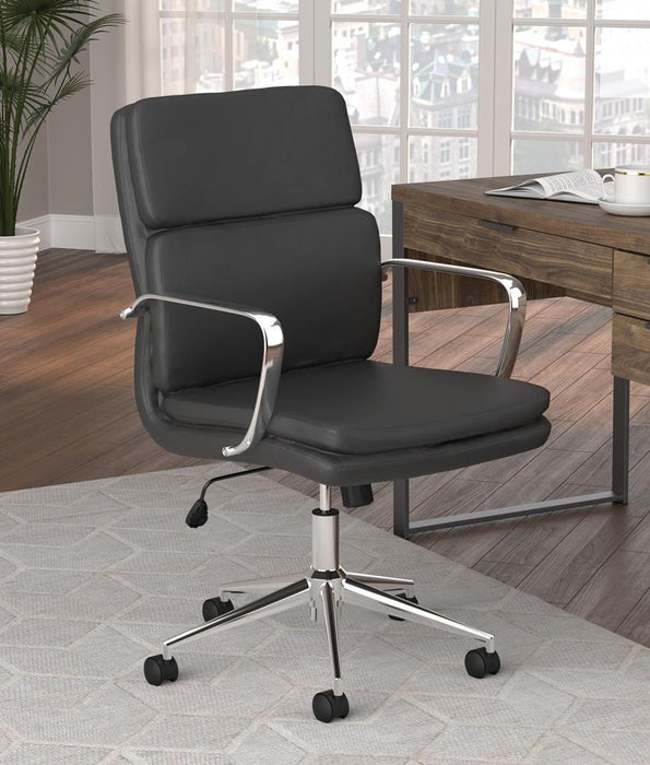 Ximena Standard Back Upholstered Office Chair Black - Evans Furniture (CO)