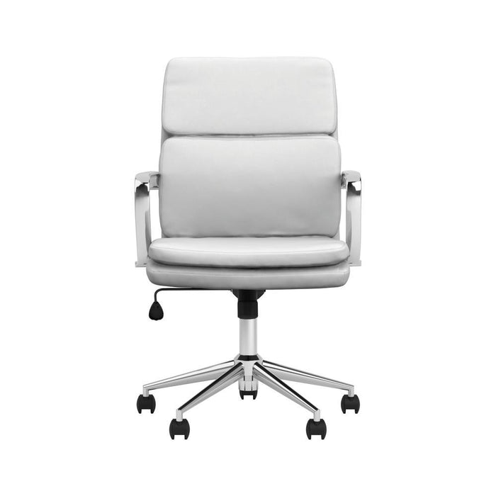 Ximena Standard Back Upholstered Office Chair White - Evans Furniture (CO)