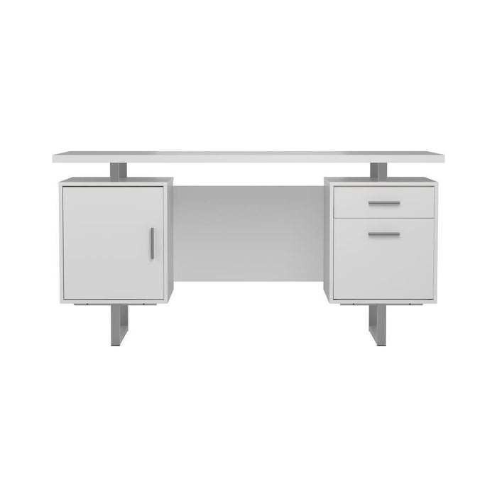 Lawtey Floating Top Office Desk White Gloss - Evans Furniture (CO)