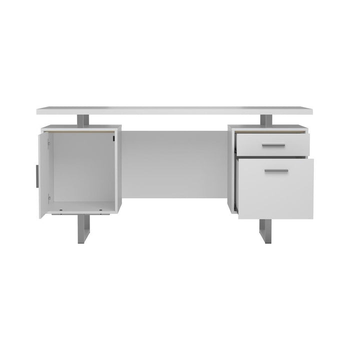Lawtey Floating Top Office Desk White Gloss - Evans Furniture (CO)