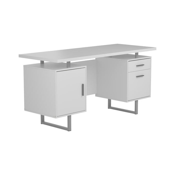 Lawtey Floating Top Office Desk Weathered Grey - Evans Furniture (CO)