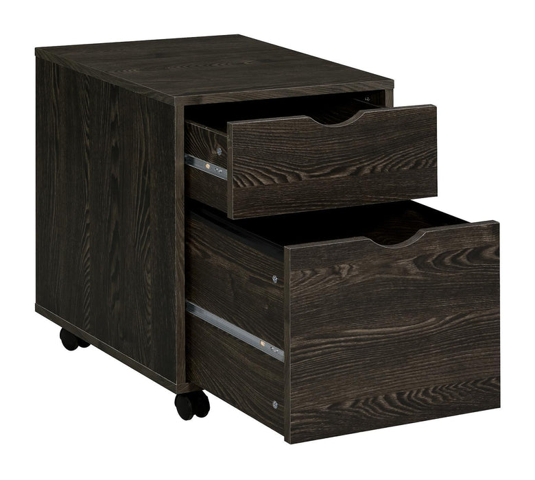 Noorvik 2-drawer Mobile File Cabinet Dark Oak - Evans Furniture (CO)