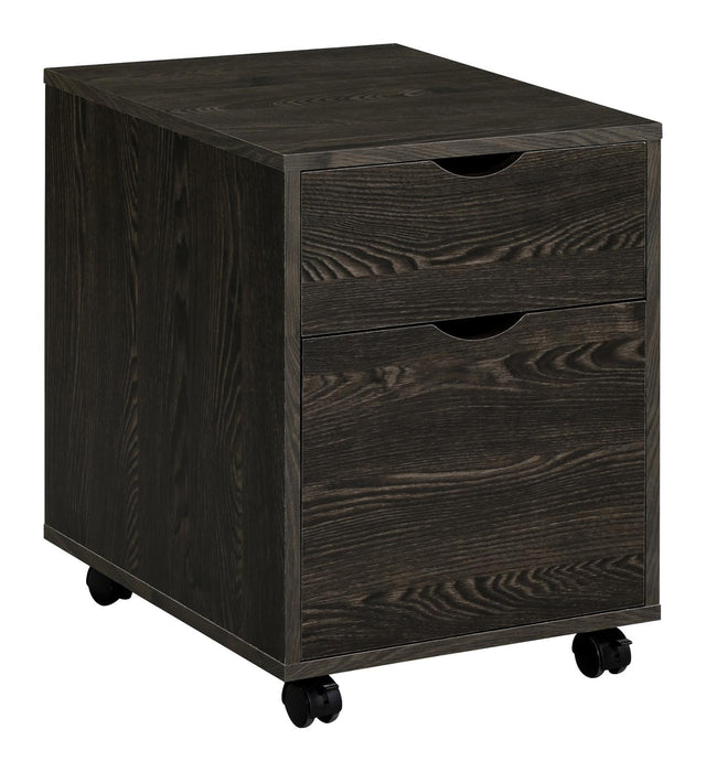 Noorvik 2-drawer Mobile File Cabinet Dark Oak - Evans Furniture (CO)