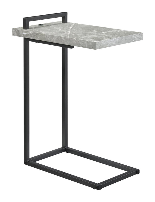 Maxwell C-shaped Accent Table Cement and Gunmetal - Evans Furniture (CO)