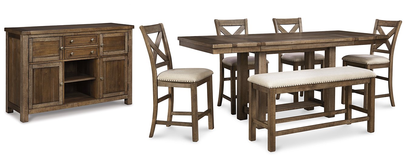 Moriville Counter Height Dining Set - Evans Furniture (CO)