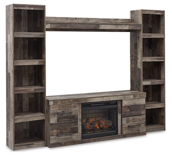 Derekson 4-Piece Entertainment Center with Electric Fireplace - Evans Furniture (CO)