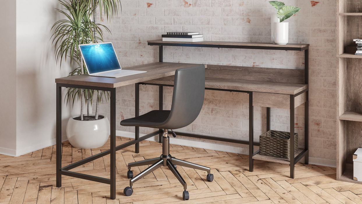 Arlenbry Home Office L-Desk with Storage - Evans Furniture (CO)