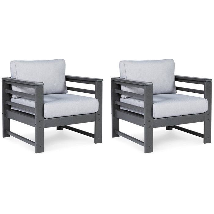 Amora Outdoor Lounge Chair with Cushion (Set of 2) - Evans Furniture (CO)