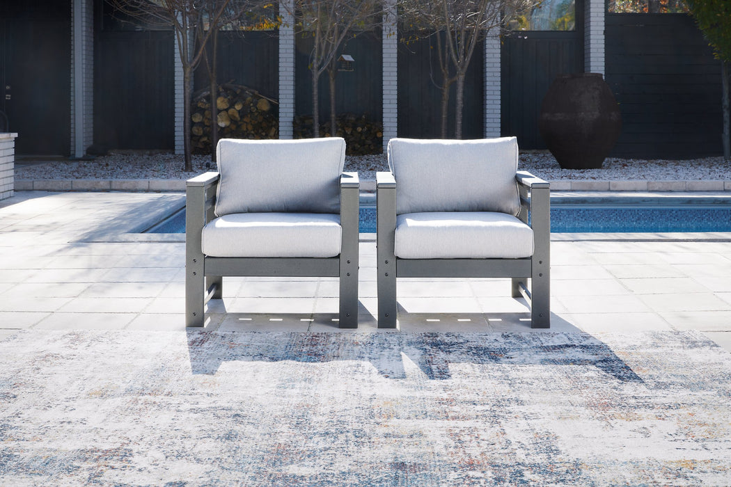 Amora Outdoor Lounge Chair with Cushion (Set of 2) - Evans Furniture (CO)