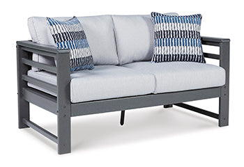 Amora Outdoor Loveseat with Cushion - Evans Furniture (CO)
