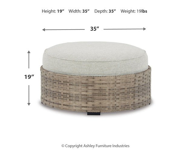 Calworth Outdoor Ottoman with Cushion - Evans Furniture (CO)