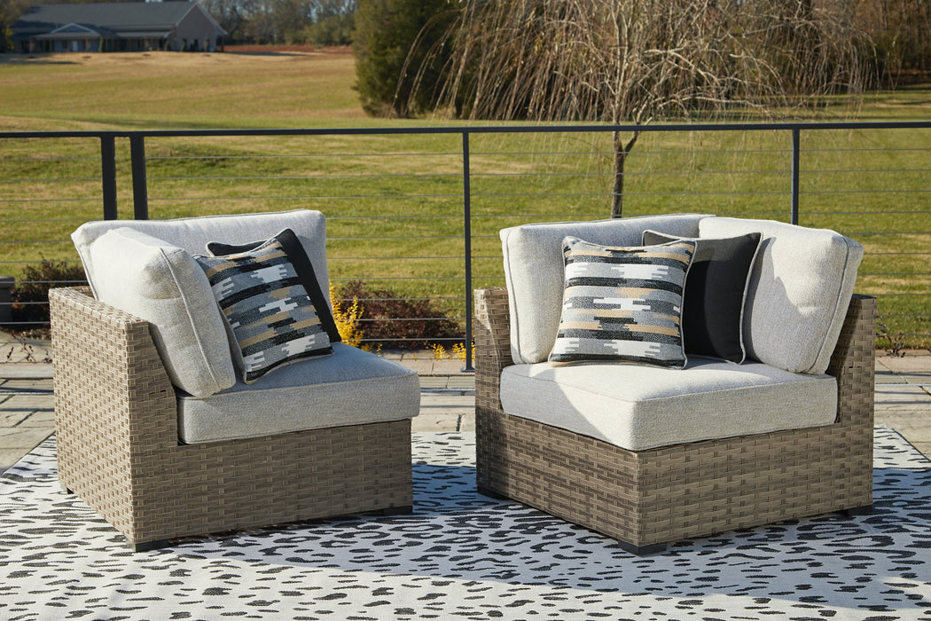 Calworth Outdoor Corner with Cushion (Set of 2) - Evans Furniture (CO)